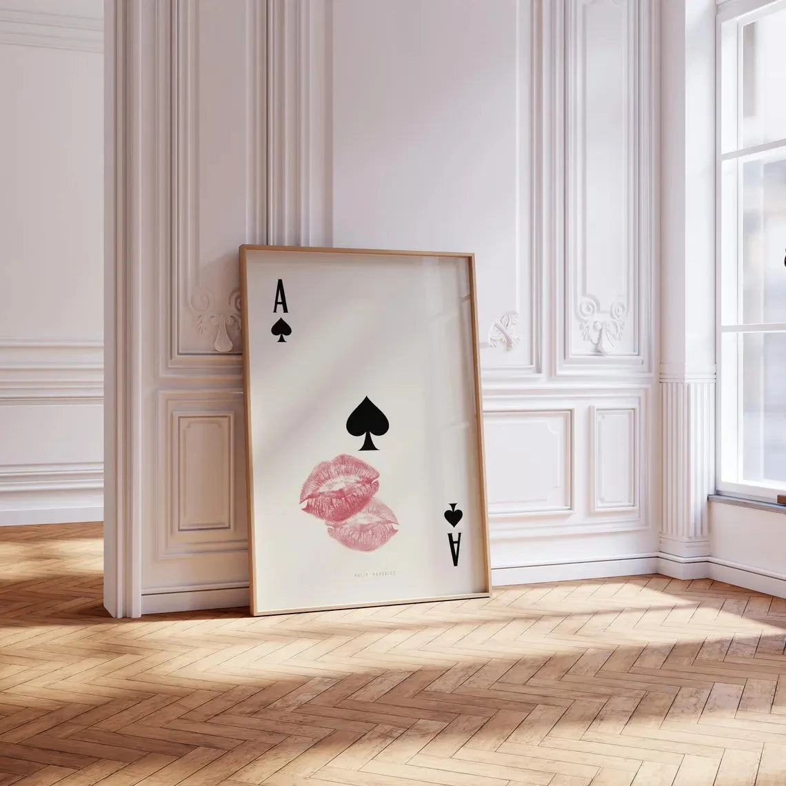 Ace of Spades Kiss Wall Art Print – Retro Lips Canvas Poster