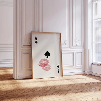 Ace of Spades Kiss Wall Art Print – Retro Lips Canvas Poster