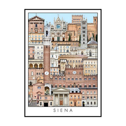 Vintage Cityscape Canvas Wall Art – Abstract City Poster Print