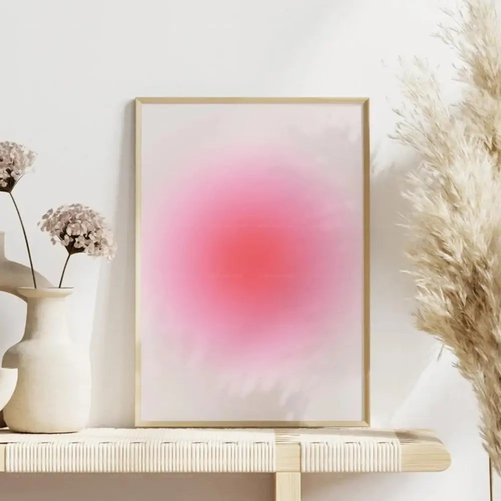 Aura Gradient Canvas Poster – Retro 70s Psychedelic Wall Art