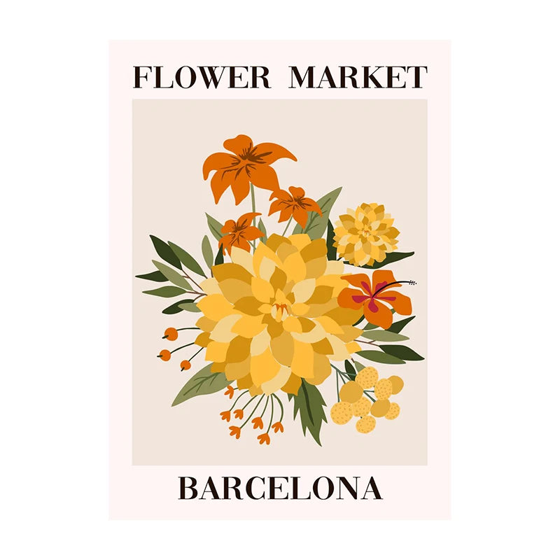 Flower Market Tuscany Poster – Floral Wall Art Print Unframed