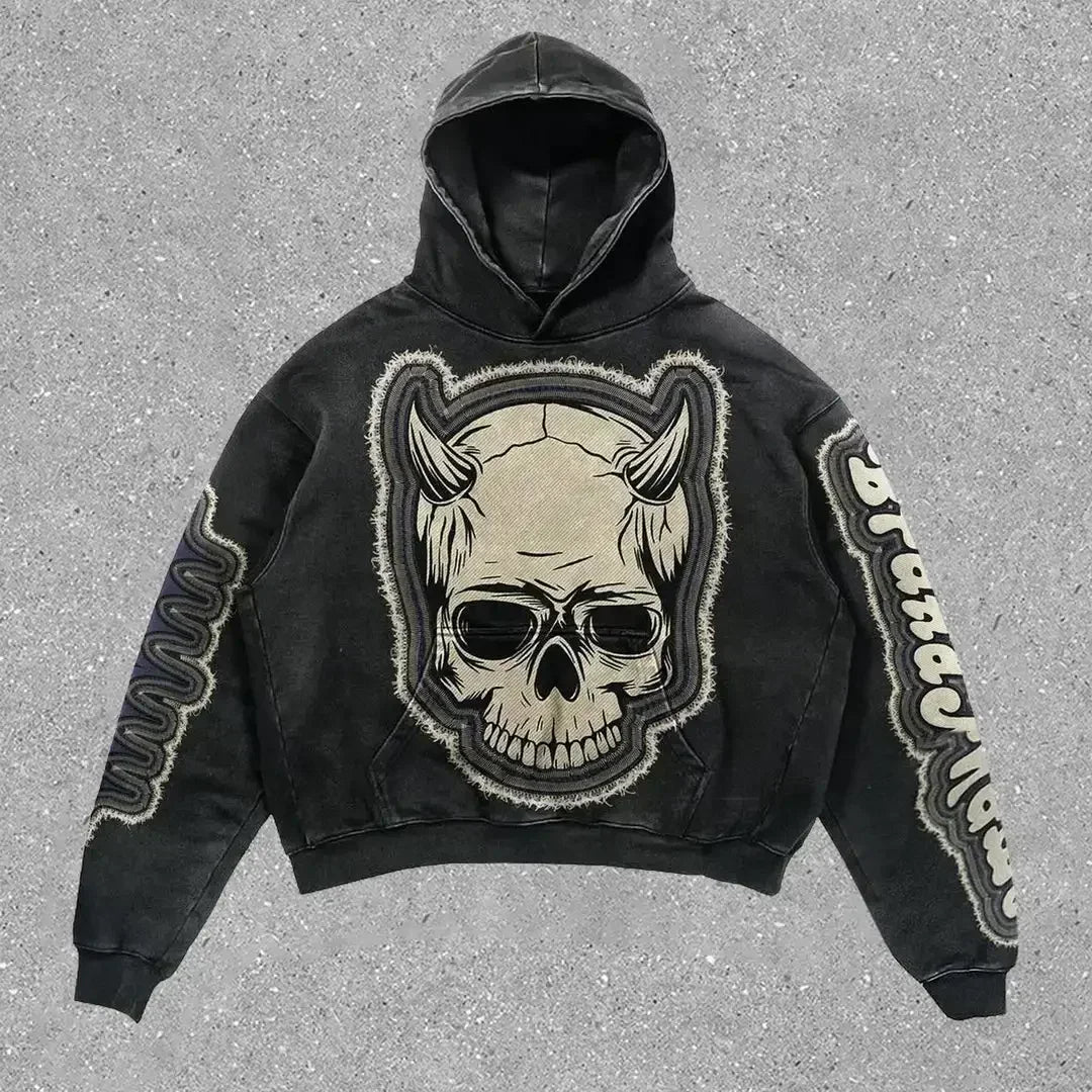 Gothic Graphic Hoodie Women Harajuku Goth Streetwear Sweatshirt