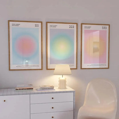Angel Numbers Aura Wall Art Poster – 111 222 333 Spiritual Print