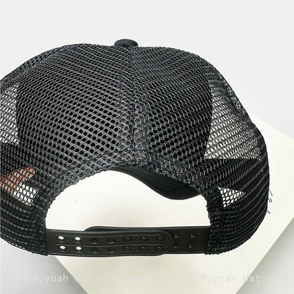 Mesh Trucker Cap with Wing & Letter Print – Unisex Hip Hop Baseball Hat