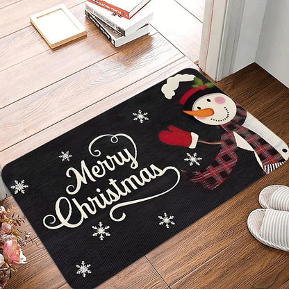 Christmas Snowman Welcome Mat – Washable Non-Slip Floor Rug