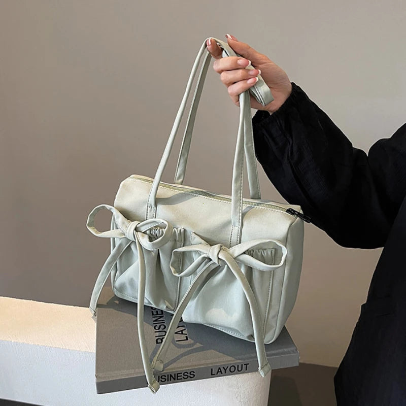 New Korean Bow Nylon Shoulder Bag