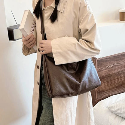 PU Leather Commuter Fashion Vintage Casual Tote Bag