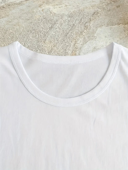 Cat Print Women's T-Shirt – Casual Short Sleeve Crew Neck Top