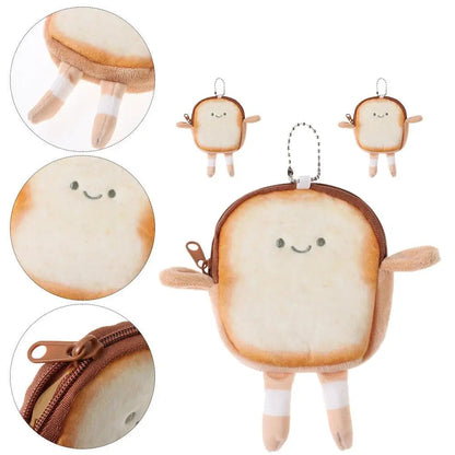Cartoon Toast Bread Plush Coin Purse