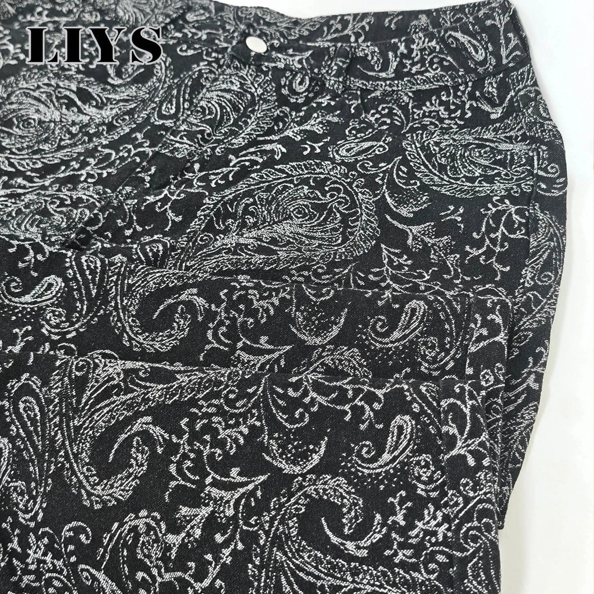 Men's Paisley Print Baggy Straight Jeans – Dark Streetwear