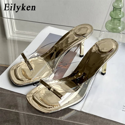 Eilyken Butterfly-Knot Satin Heeled Mule Slippers for Women