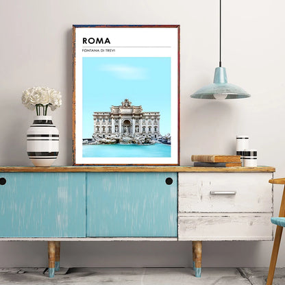Famous City Architecture Wall Art Poster – Canvas Print for Living Room