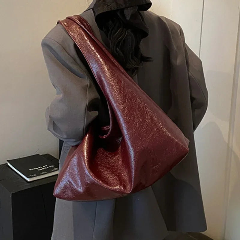 Large Capacity PU Leather Hobo Underarm Bags