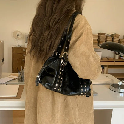 Korean Style Rivet Handheld Shoulder Underarm Bag