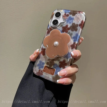 Flower Grip Tok Phone Case with Gradient Overlay & Lustre Lining