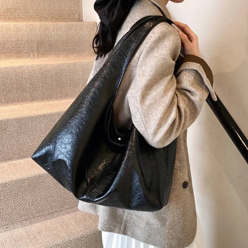 Large Capacity PU Leather Hobo Underarm Bags