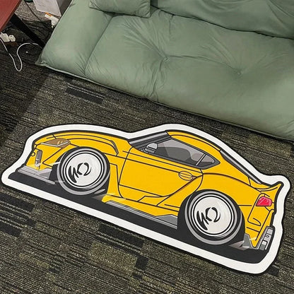 JDM Car Shaped Rug – Non-Slip Decorative Floor Mat for Bedroom & Living Room