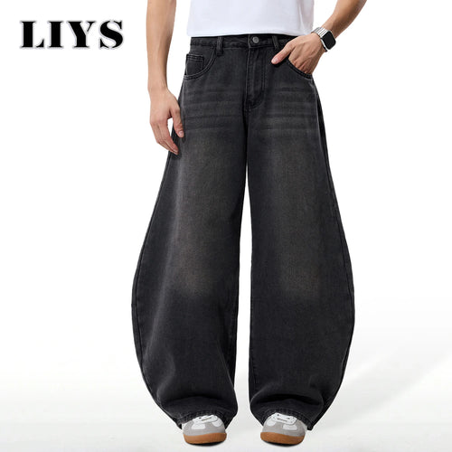 Baggy Wide Leg Jeans – Men's Goth Balloon Denim Pants