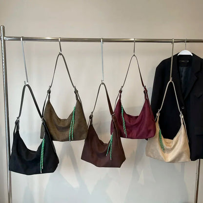 PU Leather Hobo Shoulder Bag – Women's Y2K Korean Style Handbag