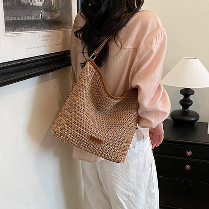 Raffia Crochet Straw Crossbody Bag for Women