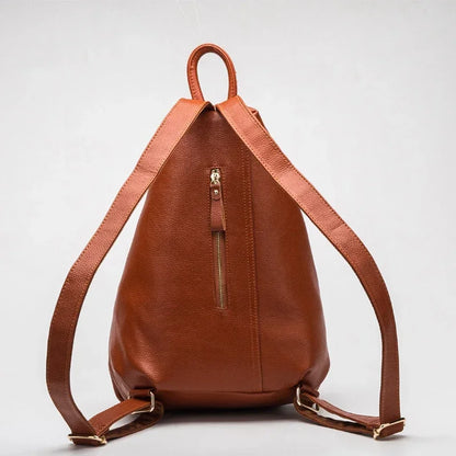 Genuine Leather Women Backpack – Rivet Detail Luxury Bag