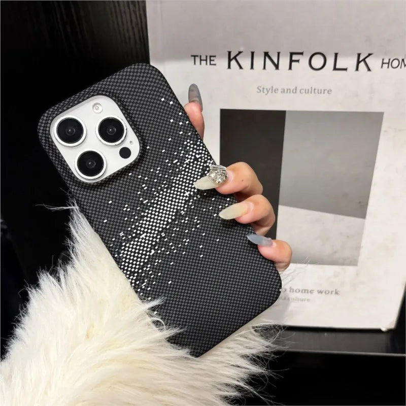 Carbon Fiber Glitter iPhone Case – Luxury Sparkle Cover