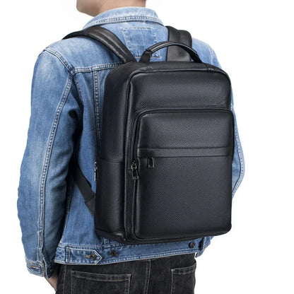 Genuine Leather Men's Laptop Backpack – Luxury Computer Bag