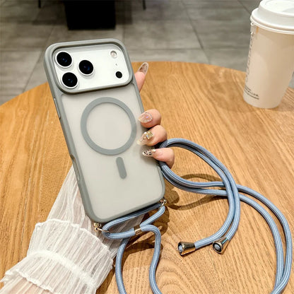 MagSafe Lanyard iPhone Case Candy Color Crossbody Necklace