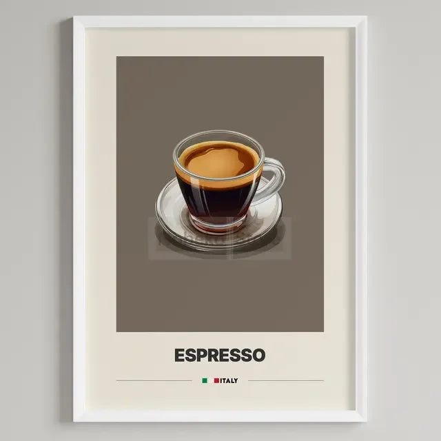 Italian Coffee Minimalist Poster | Cappuccino Espresso Latte Wall Art Print
