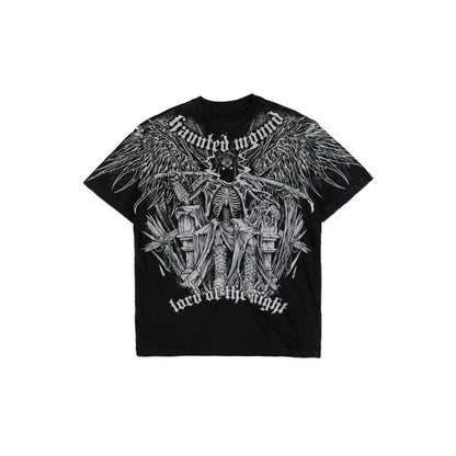 Gothic Graphic T-Shirt – Unisex Washed Streetwear Hip Hop Tee