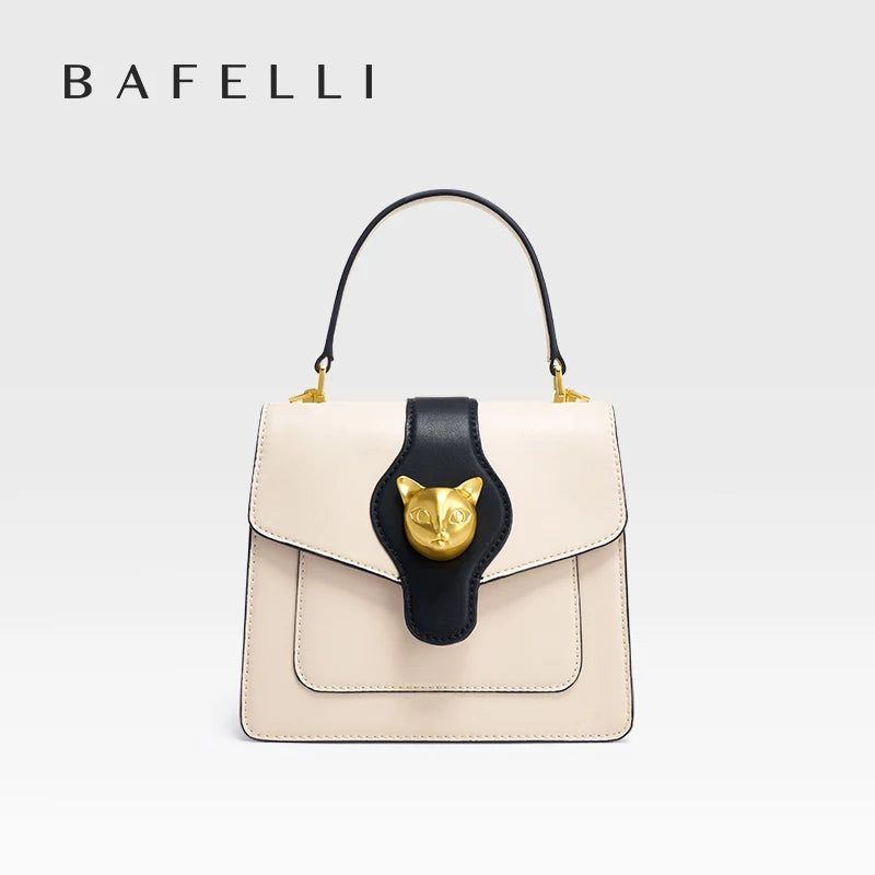Cat Clasp Leather Crossbody Handbag for Women – Luxury