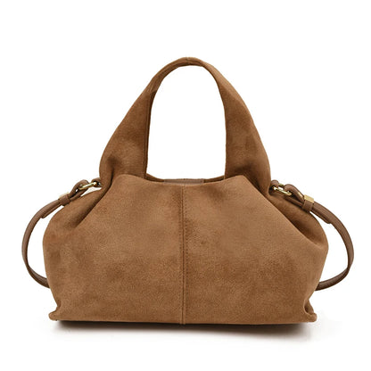 Designer Frosted Mini Handbag Luxury Women's Faux Suede Top-Handle Bags