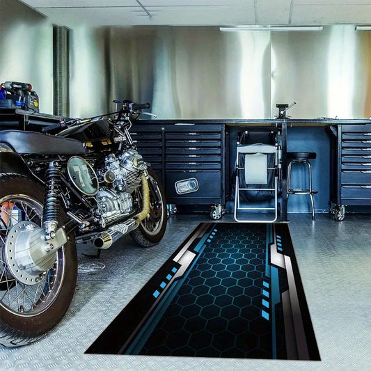 Vikama Motorcycle Garage Floor Mat Racing Display Oil Resistant Wear Rug Workshop Corridor Home