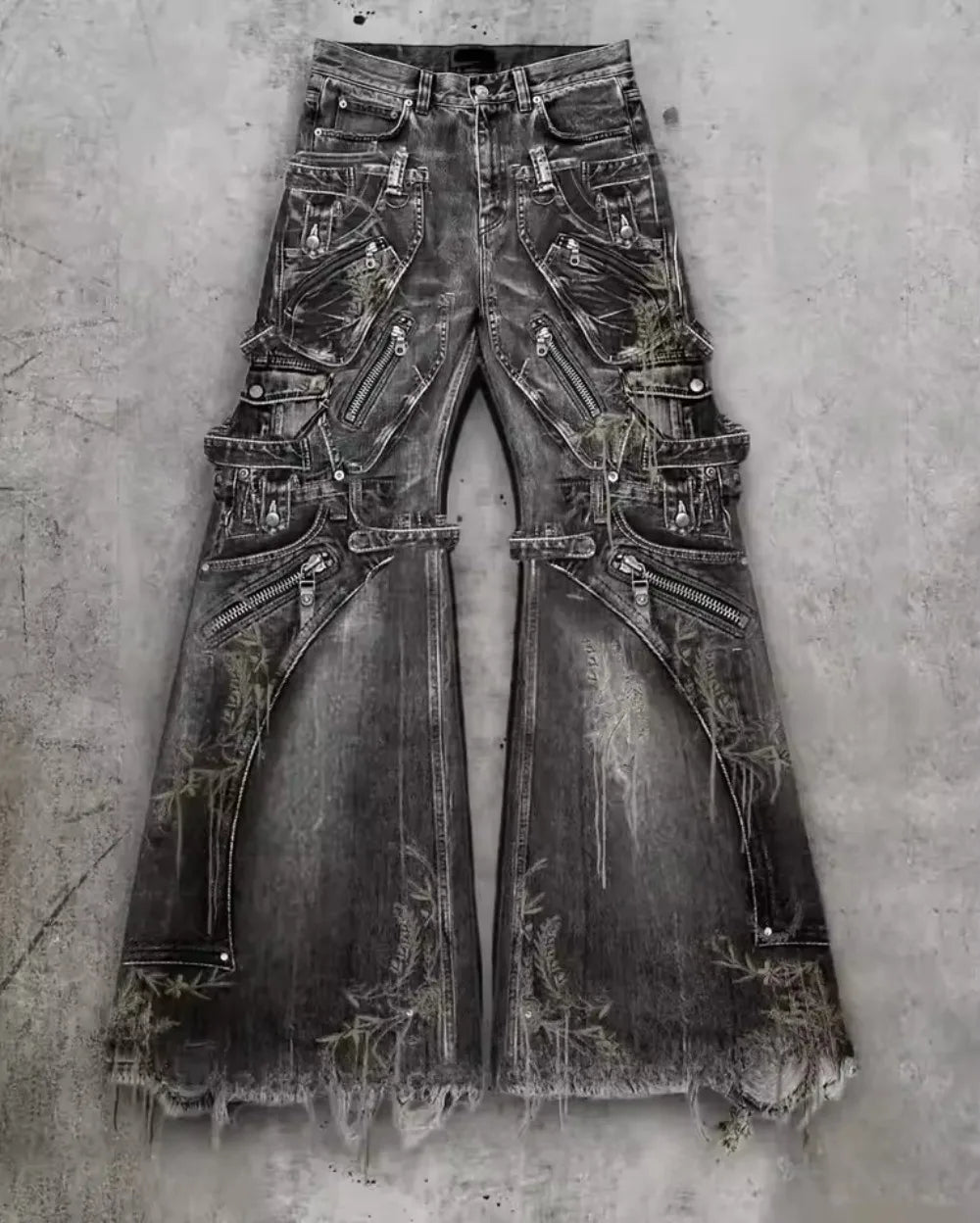 Wide Leg Cargo Denim Jeans – Men's Hip Hop Streetwear Pants
