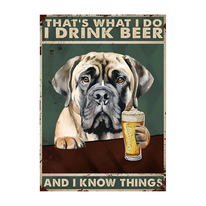 Funny Dog Beer Poster – That's What I Do I Drink Beer Wall Art