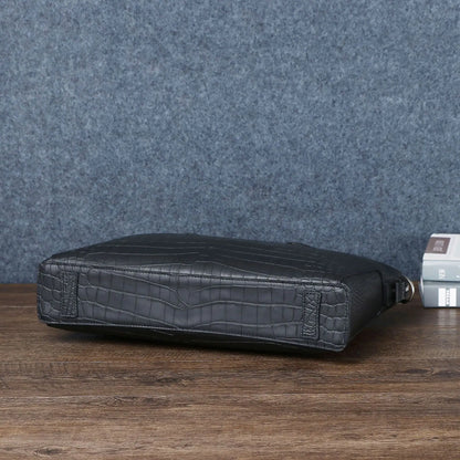 Alligator-Embossed Leather Men's Briefcase – Luxury Business Bag