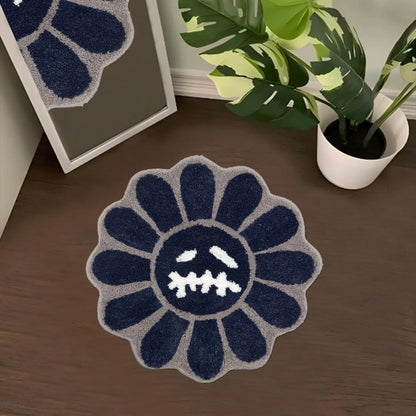 Sunflower Round Rug – Non-Slip Absorbent Floor Mat