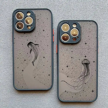 Manta Ray Dotted Art Phone Case – iPhone 17 16 15 14 13 12 11 Pro Max