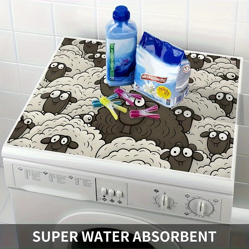 Vikama Sheep Print Washer Dryer Cover Pad Quick Drying Absorptive Top Protection Suitable
