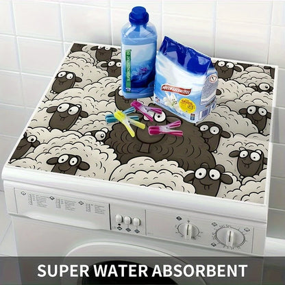 Vikama Sheep Print Washer Dryer Cover Pad Quick Drying Absorptive Top Protection Suitable