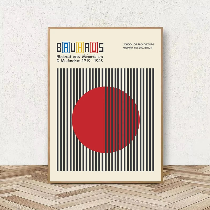 Bauhaus Geometric Abstract Art Poster – Minimalist Wall Print