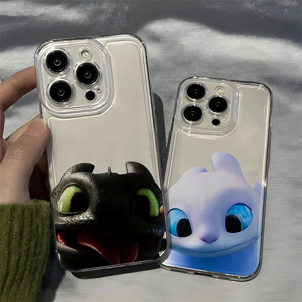 Light Fury Dragon Clear Phone Case for Samsung Galaxy S26 S25 S24 S23 S22 S21 S20 Note20 Ultra Plus