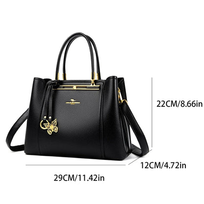 Luxury Leather Handbag for Women – 3-Layer Shoulder Crossbody Bag
