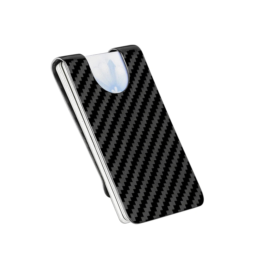 Carbon Fiber RFID Wallet – Money Clip Card Holder for Men & Women
