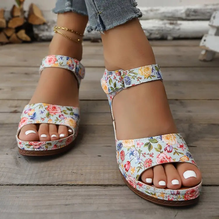 Chunky Heel Sandals for Women – Retro Wedge Dress Party Shoes