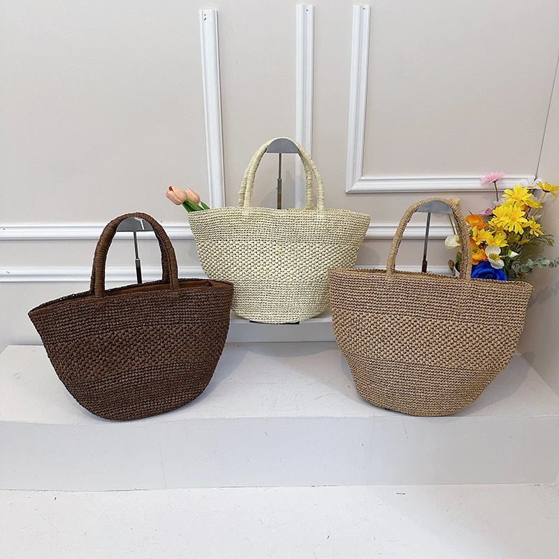 Straw Woven Beach Tote Bag – Large Capacity Summer Shoulder Bag