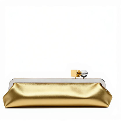 Luxury Kiss Lock Clutch Bag for Women – Elegant Long Purse
