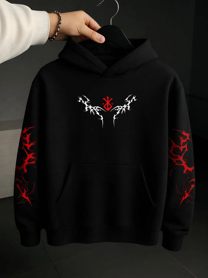 Oversized Berserk Graphic Hoodie – Goth Anime Streetwear Sweatshirt
