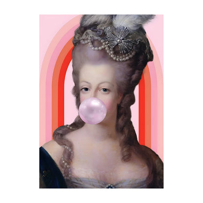 Bubble Gum Baroque Portrait Wall Art Poster – Vintage Altered Art Print