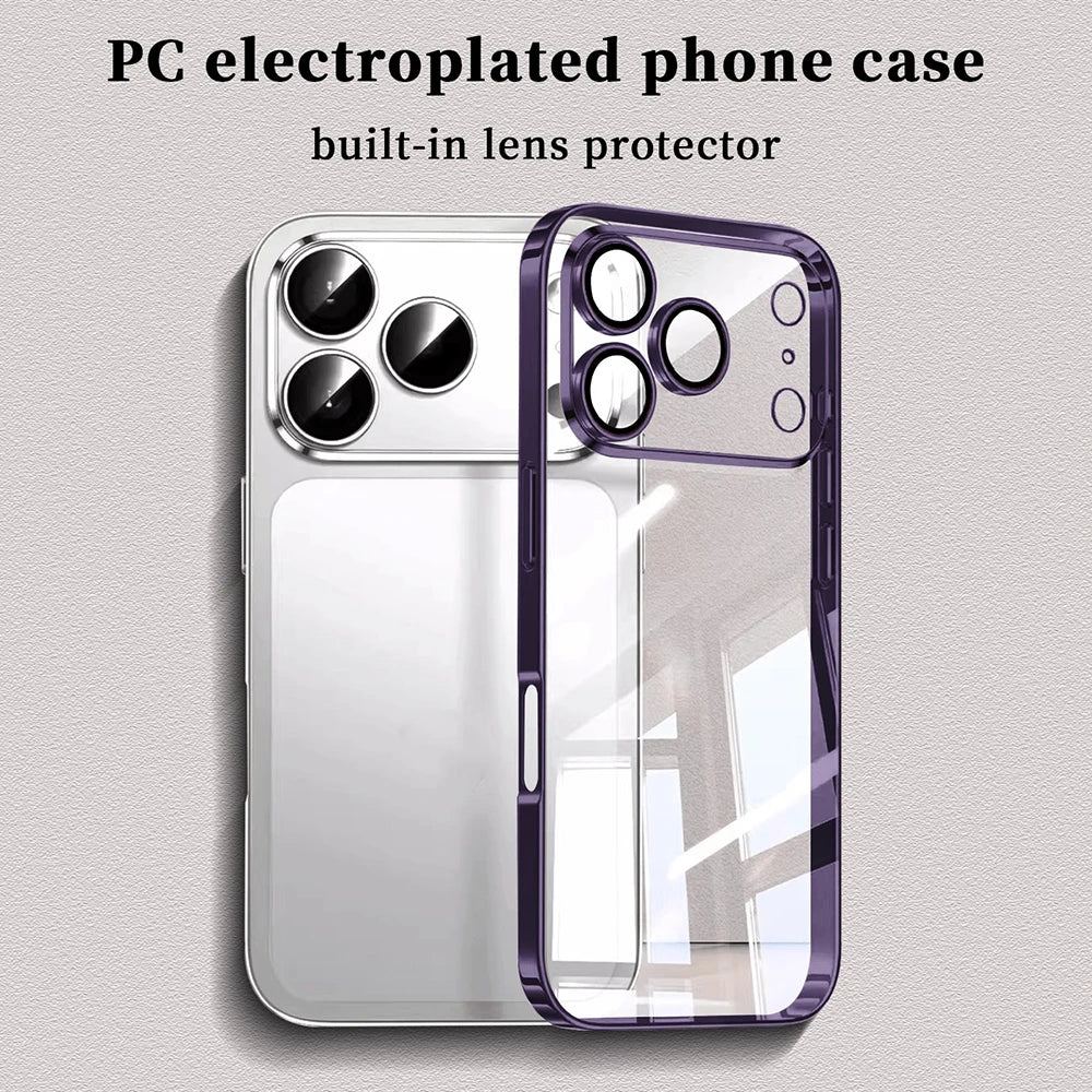 Electroplated Clear iPhone Case with Built-In Lens Protector